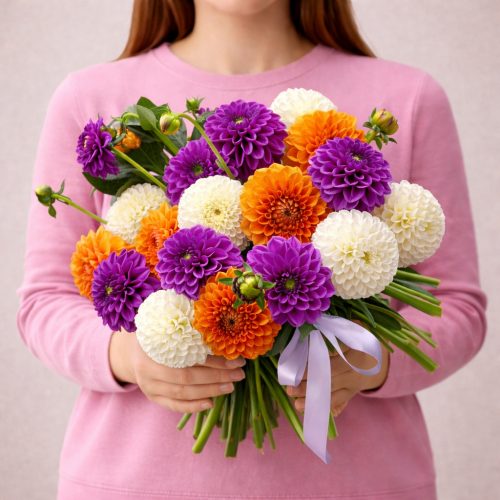 Букет георгинов «Яркий акцент»